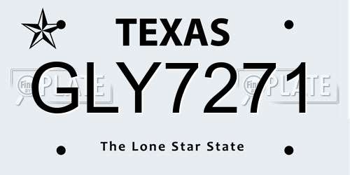 GLY7271 Texas License Plate
