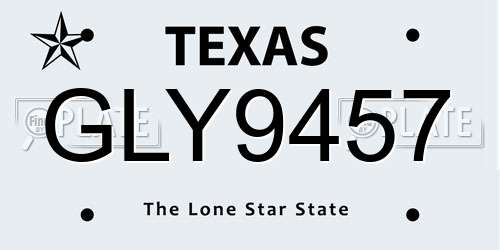 GLY9457 Texas License Plate