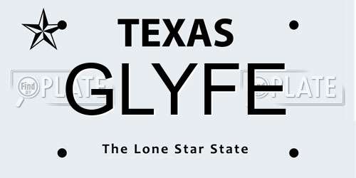 GLYFE Texas License Plate