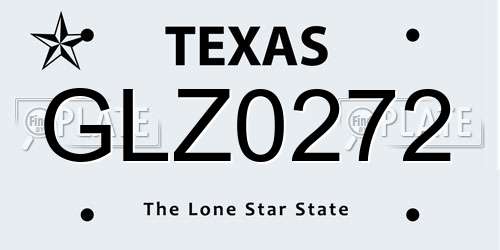 GLZ0272 Texas License Plate