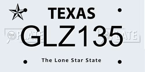 GLZ135 Texas License Plate
