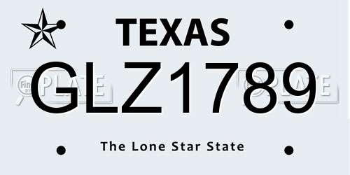 GLZ1789 Texas License Plate