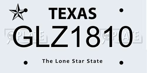 GLZ1810 Texas License Plate