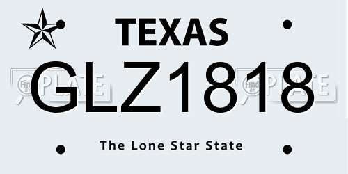 GLZ1818 Texas License Plate
