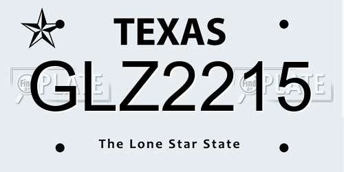 GLZ2215 Texas License Plate