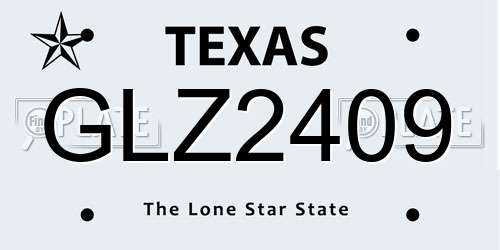 GLZ2409 Texas License Plate