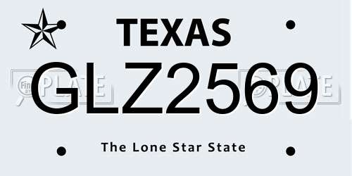GLZ2569 Texas License Plate