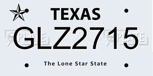 GLZ2715 Texas License Plate