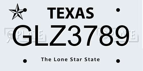 GLZ3789 Texas License Plate