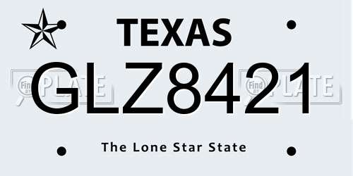 GLZ8421 Texas License Plate