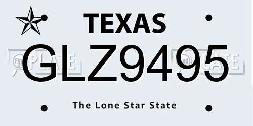 GLZ9495 Texas License Plate