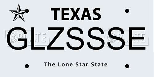GLZSSSE Texas License Plate