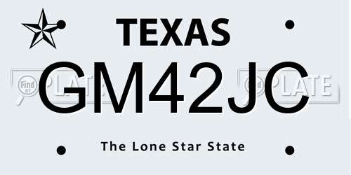 GM42JC Texas License Plate