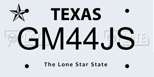 GM44JS Texas License Plate