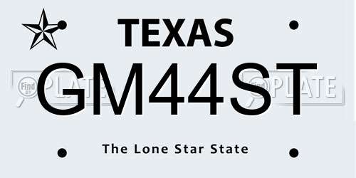 GM44ST Texas License Plate