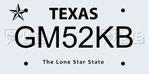 GM52KB Texas License Plate
