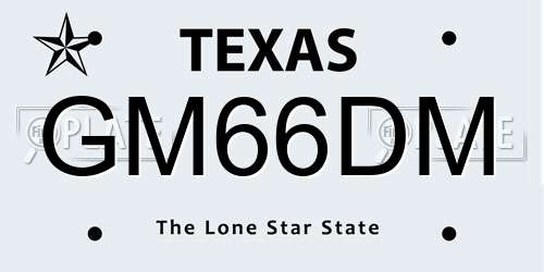 GM66DM Texas License Plate