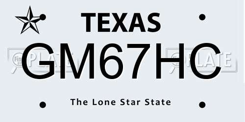 GM67HC Texas License Plate