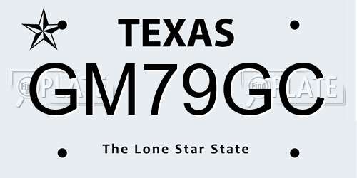 GM79GC Texas License Plate