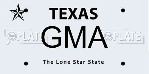GMA Texas License Plate
