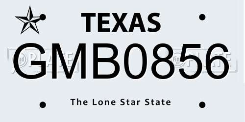 GMB0856 Texas License Plate