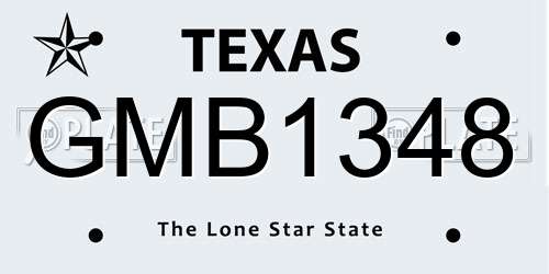 GMB1348 Texas License Plate