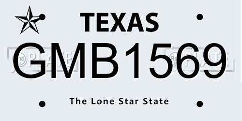 GMB1569 Texas License Plate