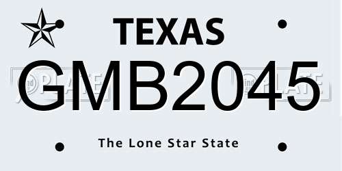 GMB2045 Texas License Plate