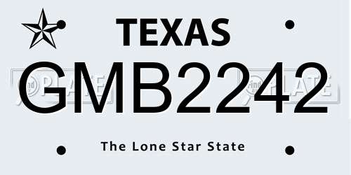 GMB2242 Texas License Plate