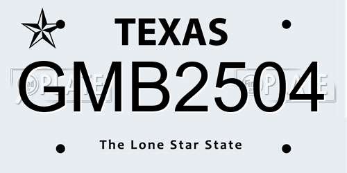 GMB2504 Texas License Plate