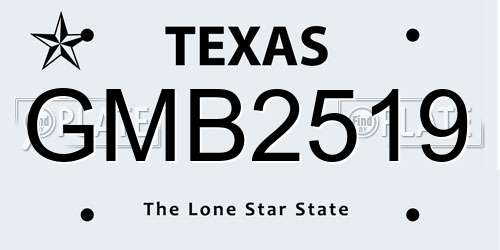 GMB2519 Texas License Plate