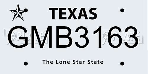 GMB3163 Texas License Plate