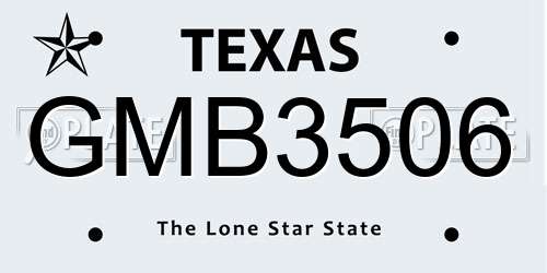 GMB3506 Texas License Plate