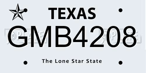 GMB4208 Texas License Plate