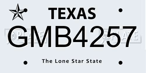 GMB4257 Texas License Plate