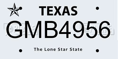 GMB4956 Texas License Plate