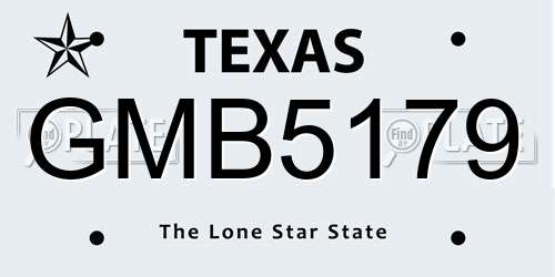 GMB5179 Texas License Plate