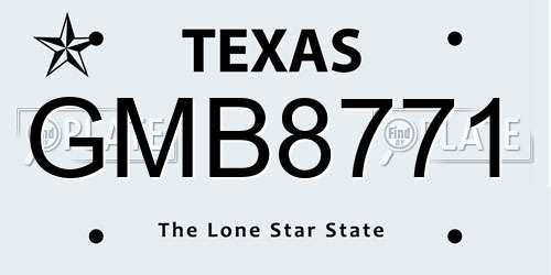GMB8771 Texas License Plate