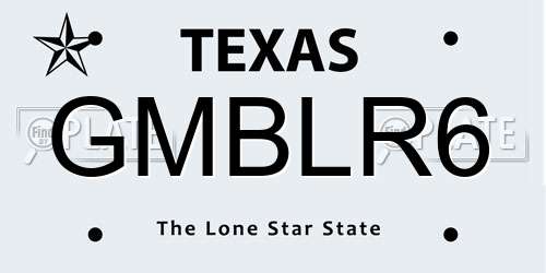 GMBLR6 Texas License Plate