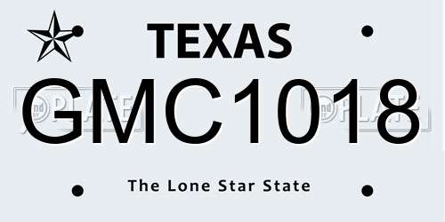 GMC1018 Texas License Plate
