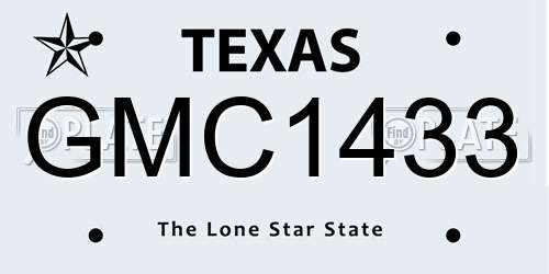 GMC1433 Texas License Plate