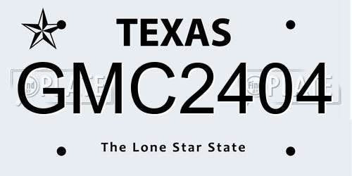 GMC2404 Texas License Plate