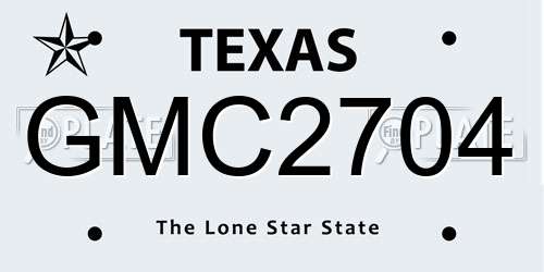 GMC2704 Texas License Plate