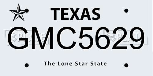 GMC5629 Texas License Plate
