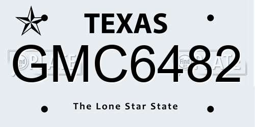 GMC6482 Texas License Plate