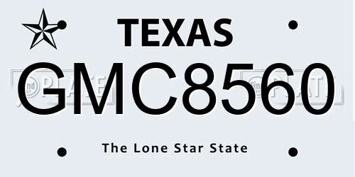 GMC8560 Texas License Plate