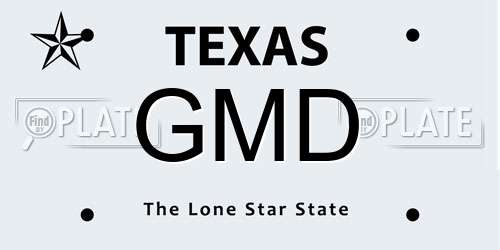 GMD Texas License Plate
