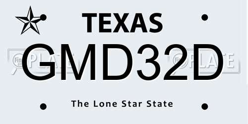 GMD32D Texas License Plate