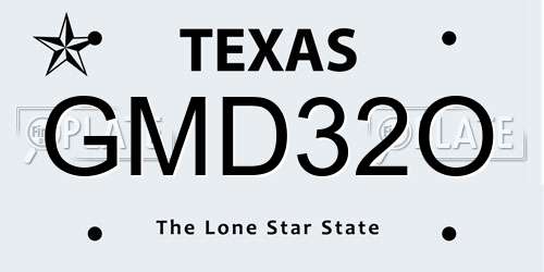 GMD32O Texas License Plate