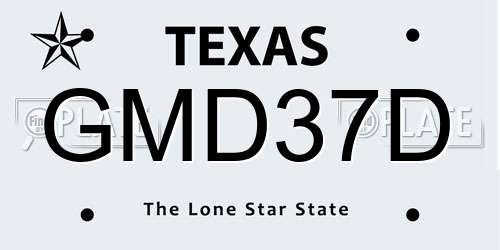 GMD37D Texas License Plate